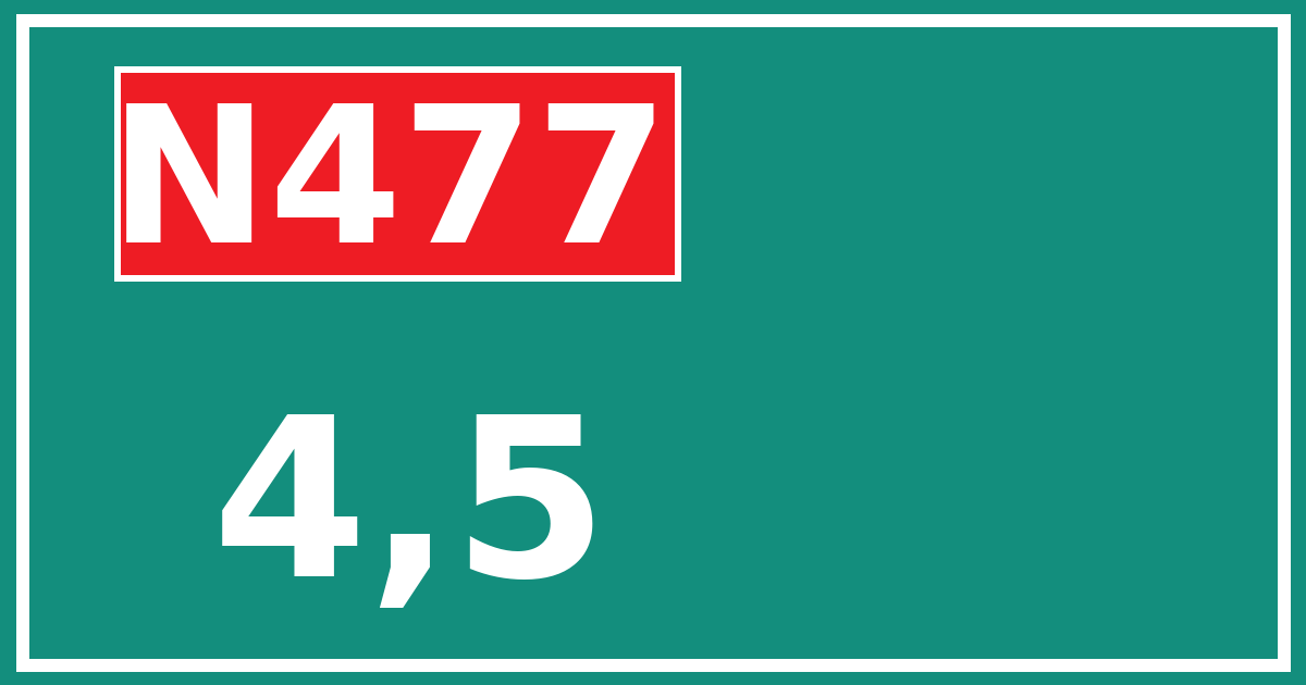 Hectometerbord N477 4,5