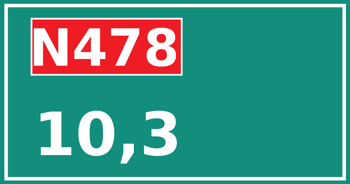 Hectometerbord N478 10,3