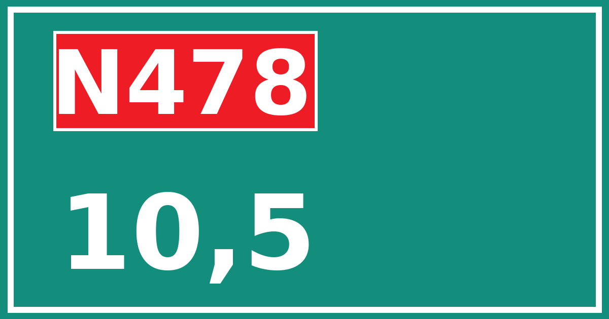 Hectometerbord N478 10,5