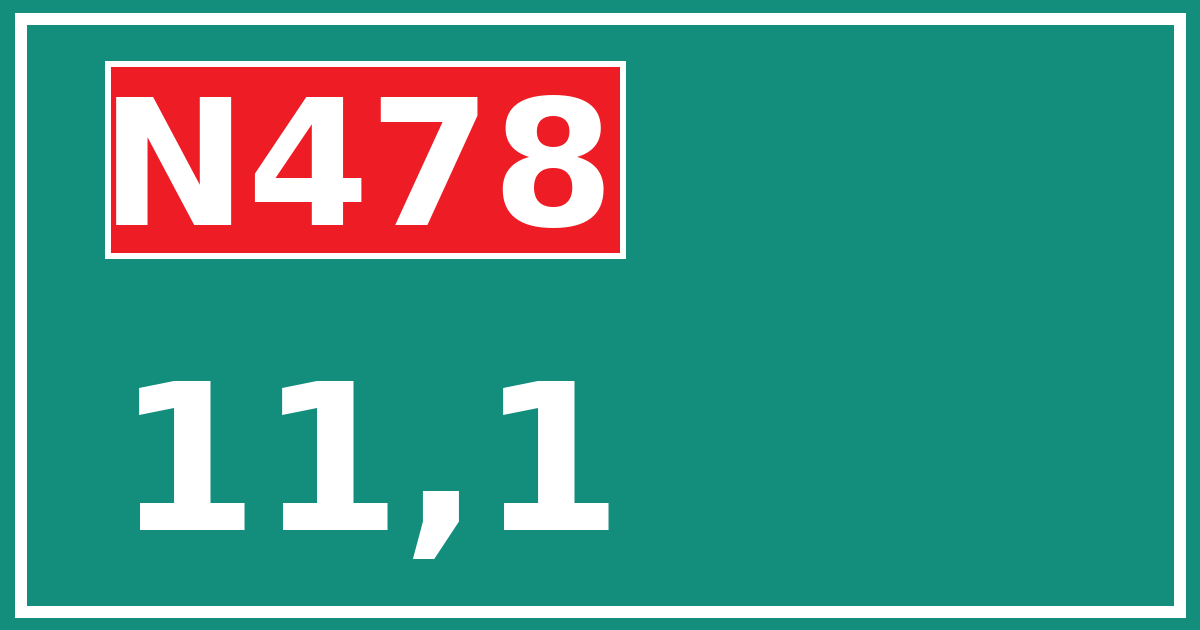 Hectometerbord N478 11,1