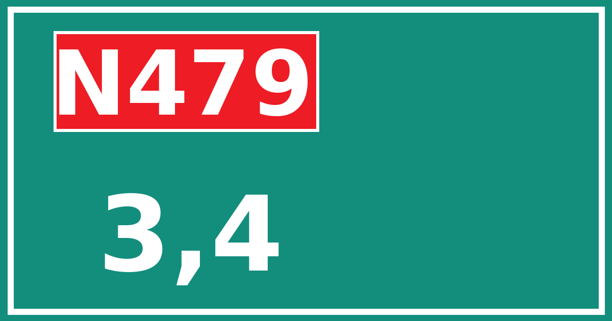 Hectometerbord N479 3,4