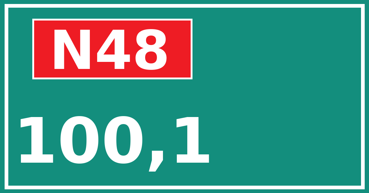 Hectometerbord N48 100,1