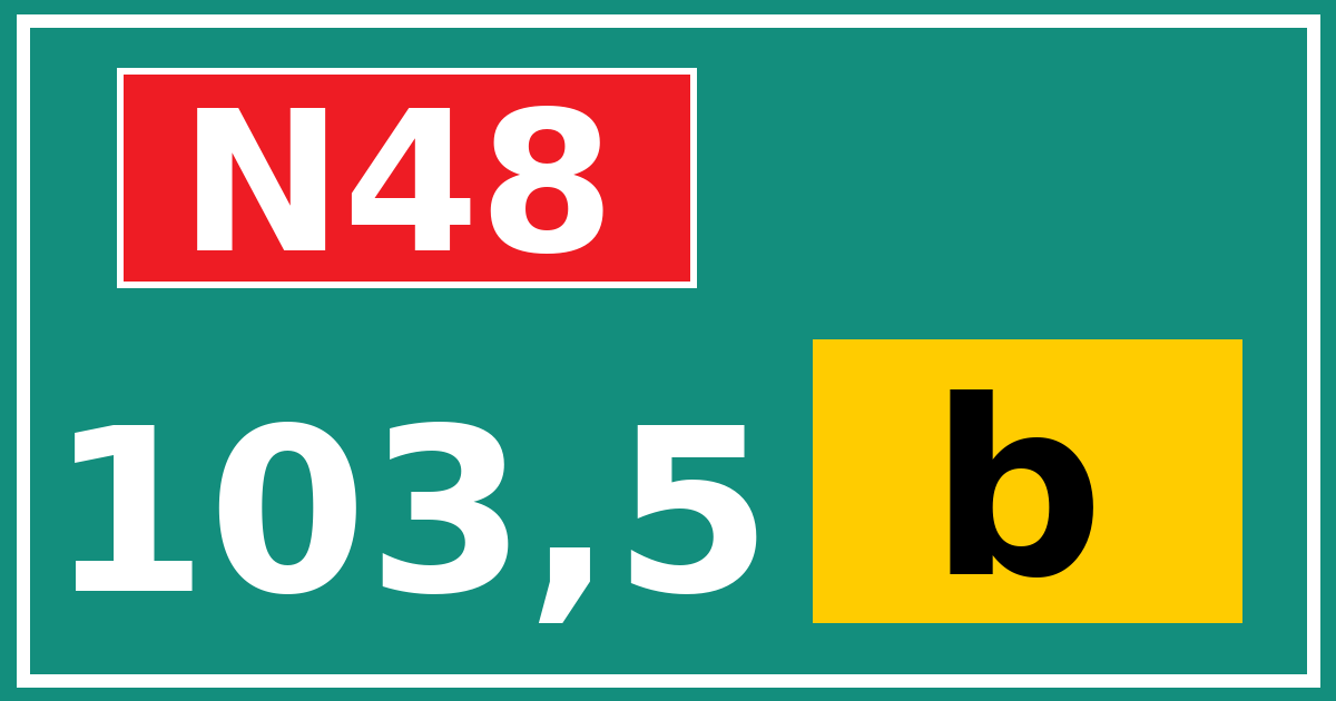 Hectometerbord N48 103,5 letter b