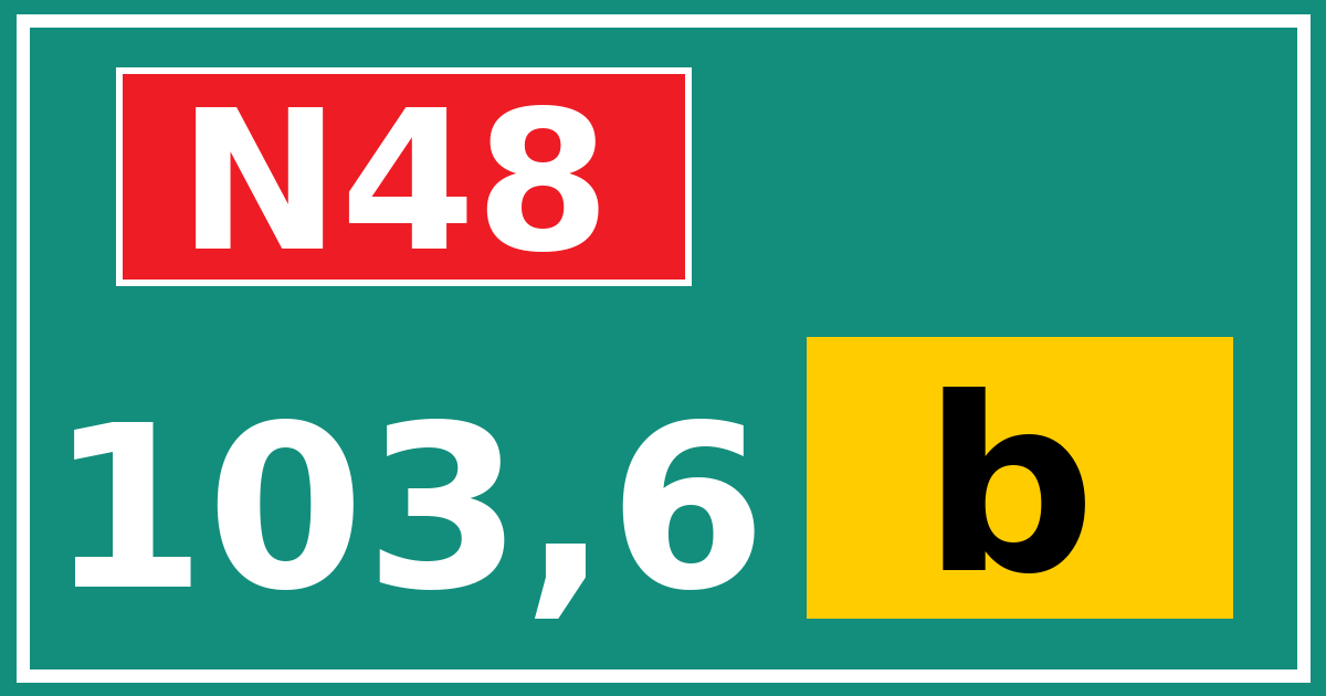 Hectometerbord N48 103,6 letter b