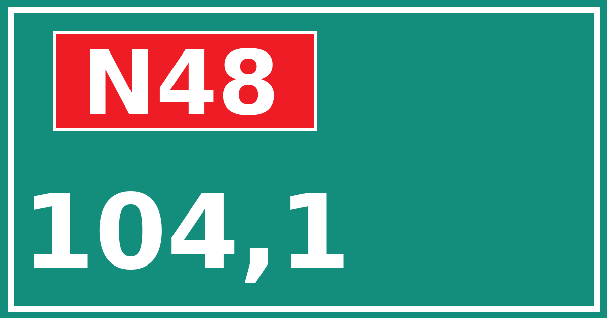 Hectometerbord N48 104,1