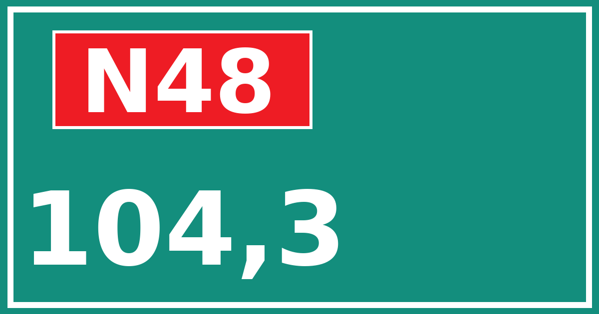 Hectometerbord N48 104,3