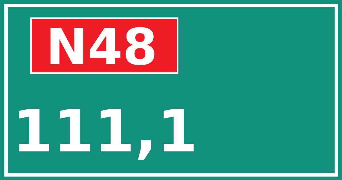Hectometerbord N48 111,1