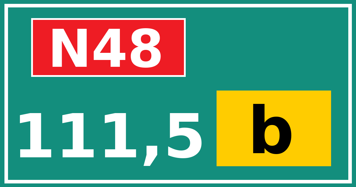 Hectometerbord N48 111,5 letter b