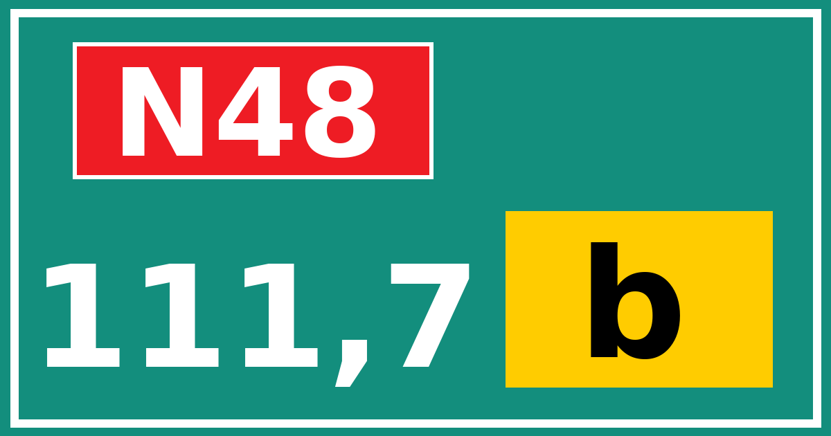 Hectometerbord N48 111,7 letter b