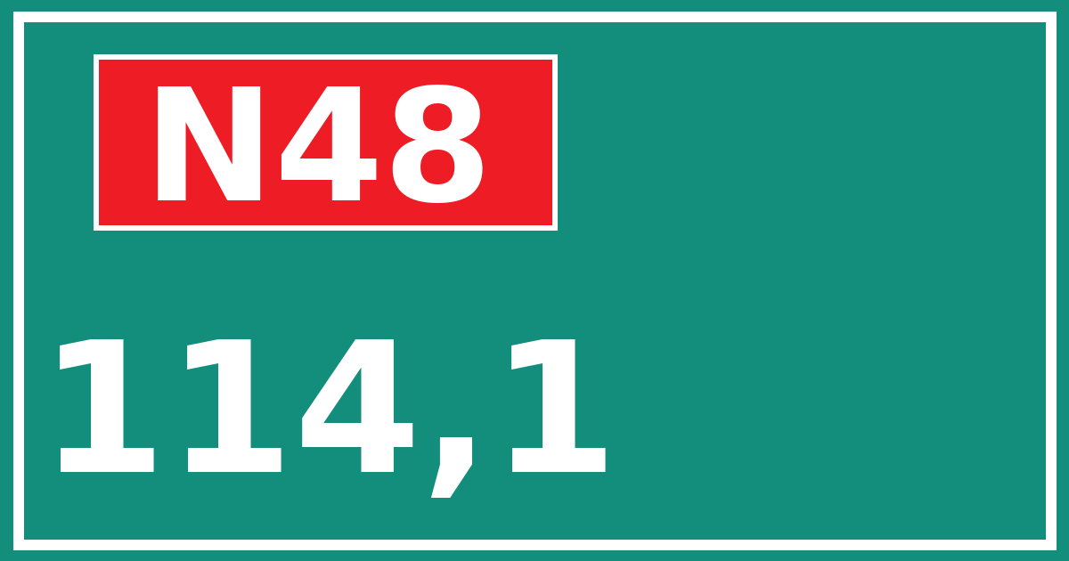 Hectometerbord N48 114,1
