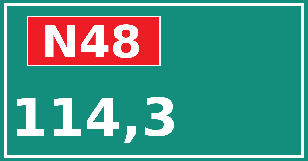 Hectometerbord N48 114,3