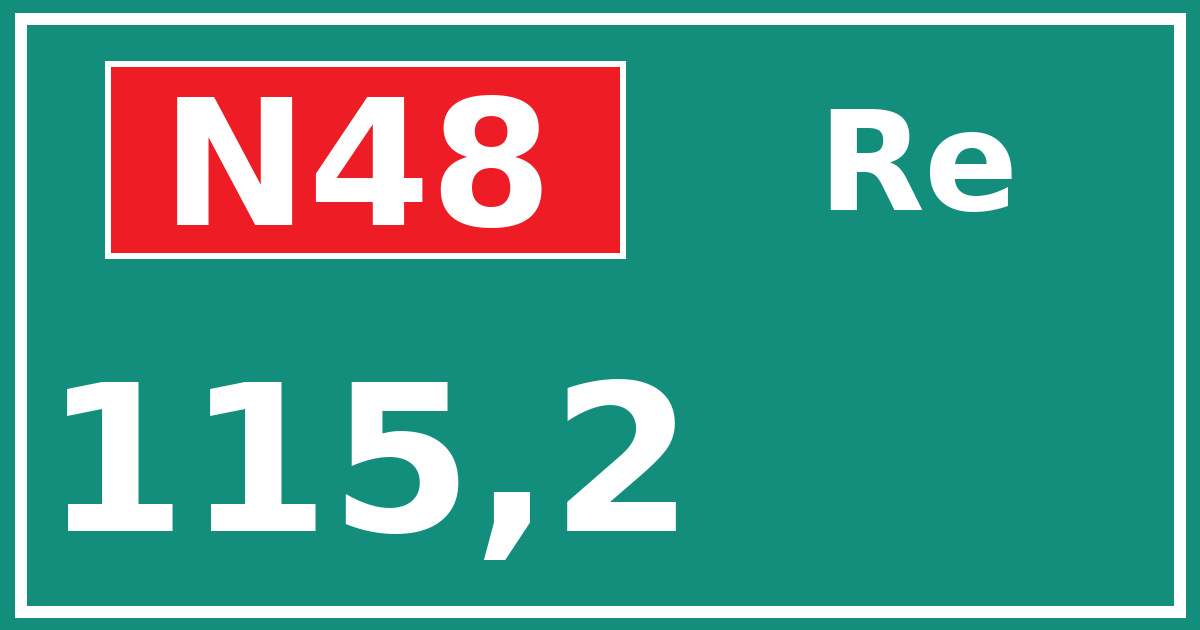 Hectometerbord N48 115,2 zijde Re