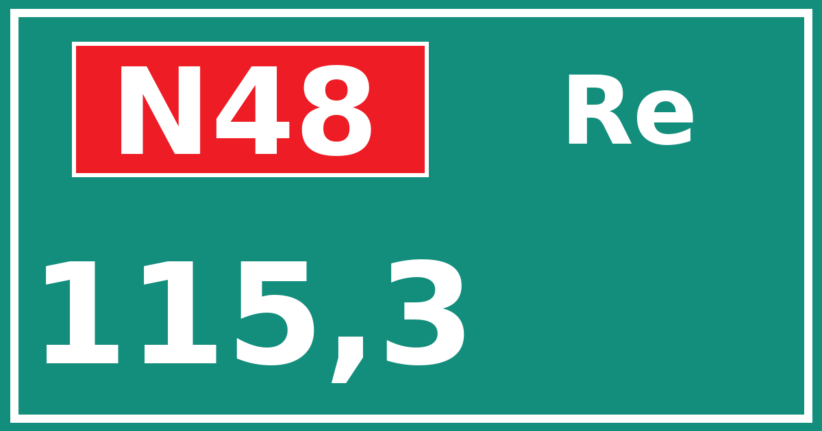 Hectometerbord N48 115,3 zijde Re
