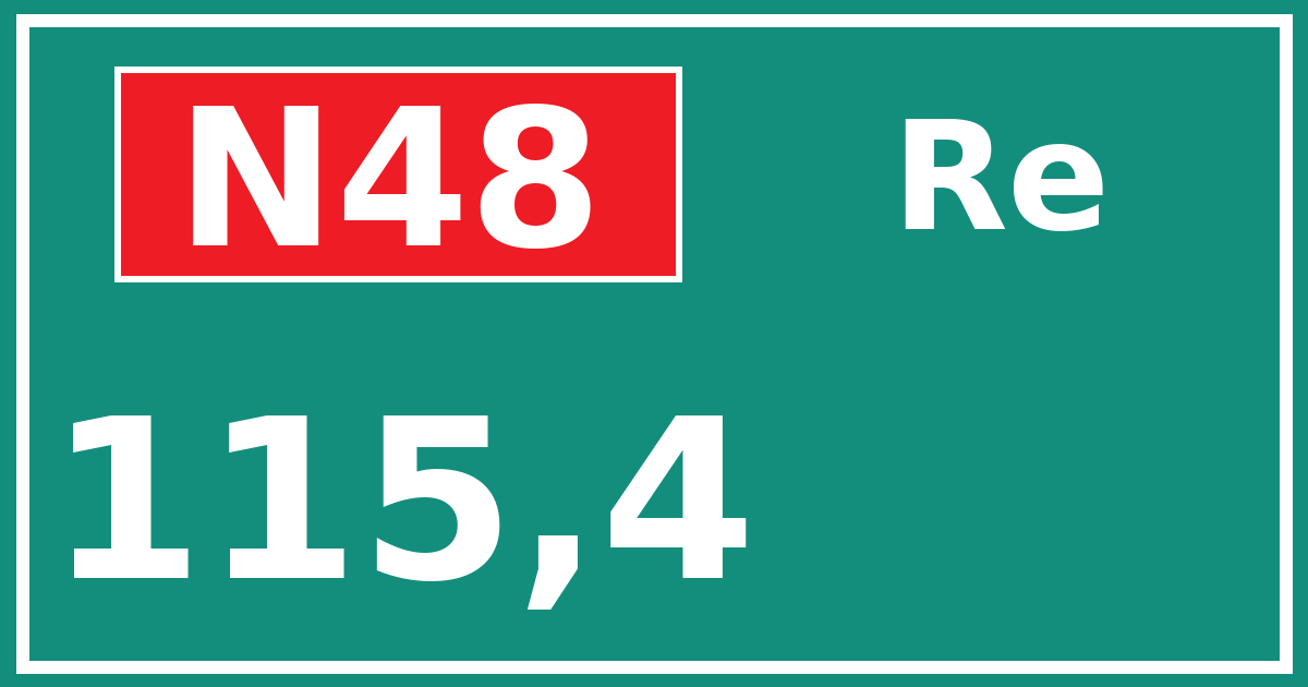 Hectometerbord N48 115,4 zijde Re