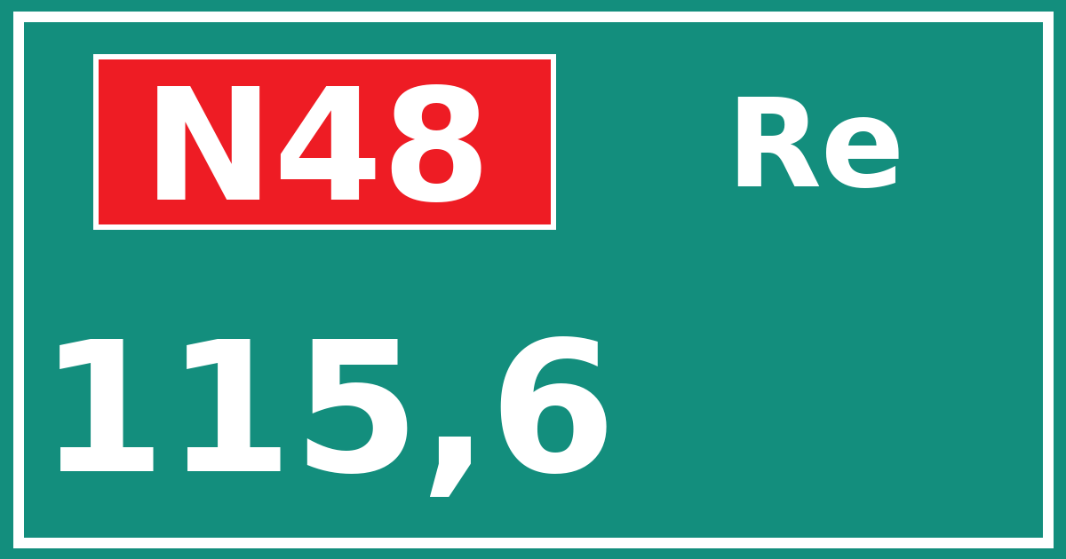 Hectometerbord N48 115,6 zijde Re