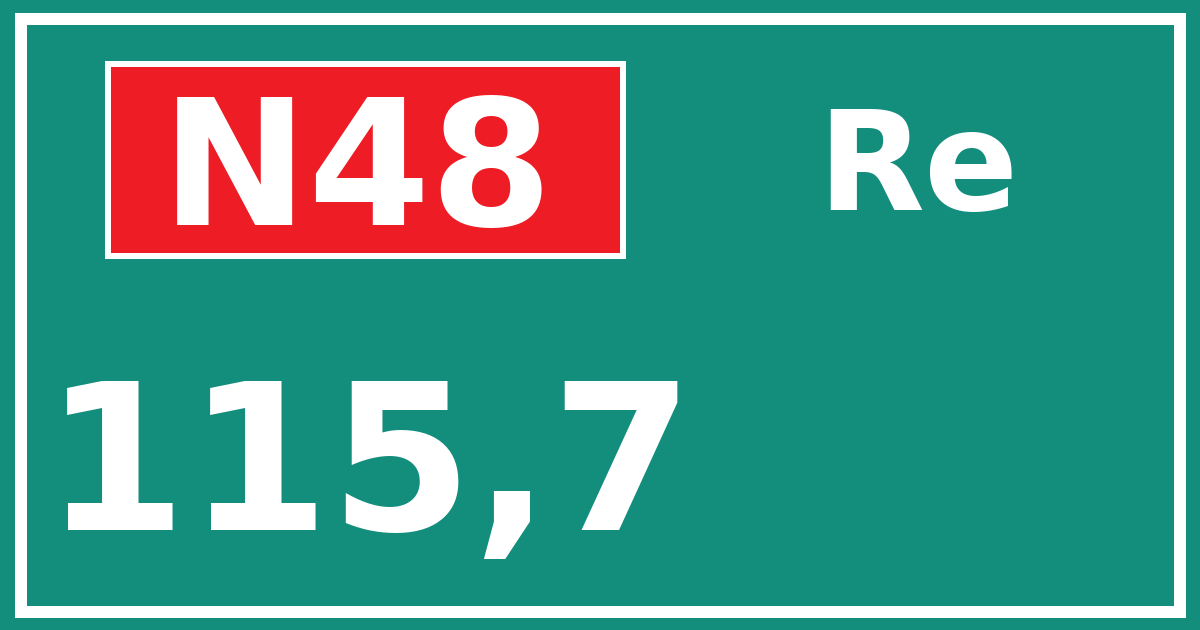 Hectometerbord N48 115,7 zijde Re