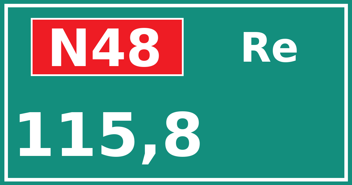 Hectometerbord N48 115,8 zijde Re