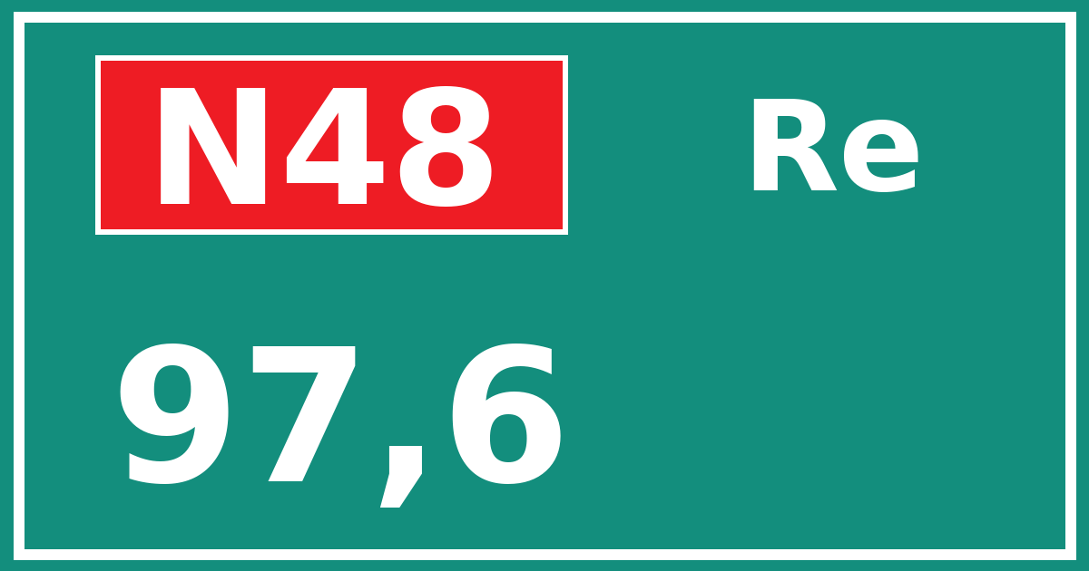 Hectometerbord N48 97,6 zijde Re