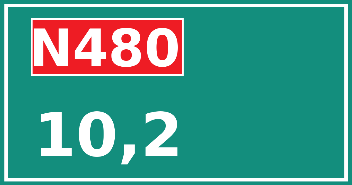 Hectometerbord N480 10,2