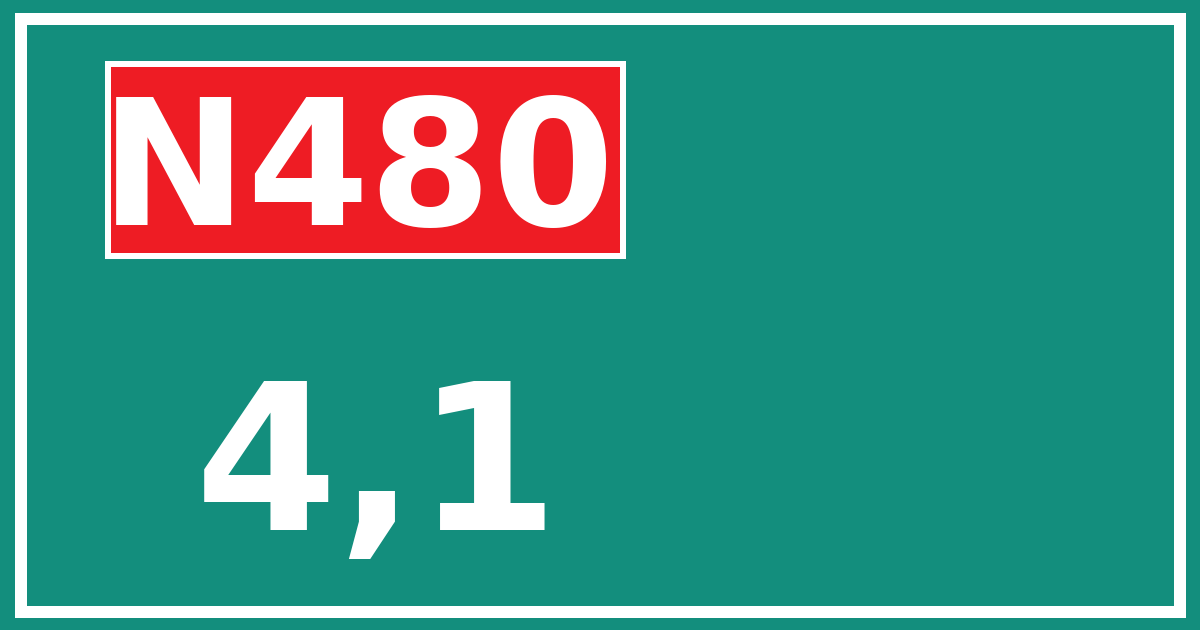Hectometerbord N480 4,1