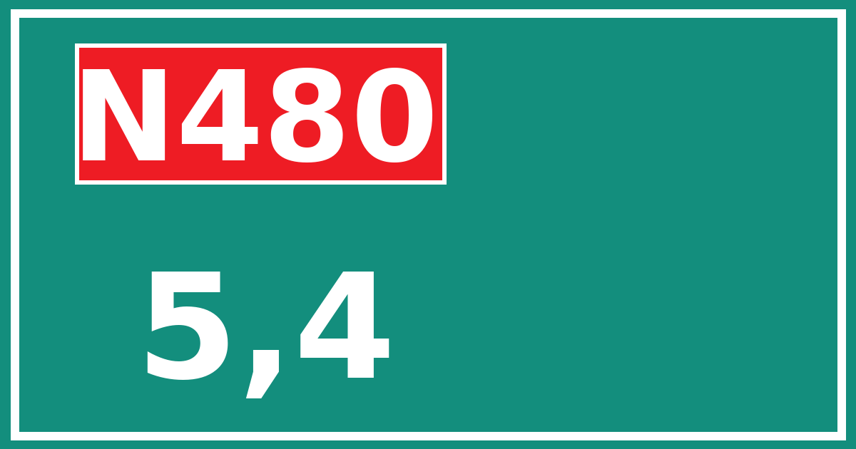 Hectometerbord N480 5,4