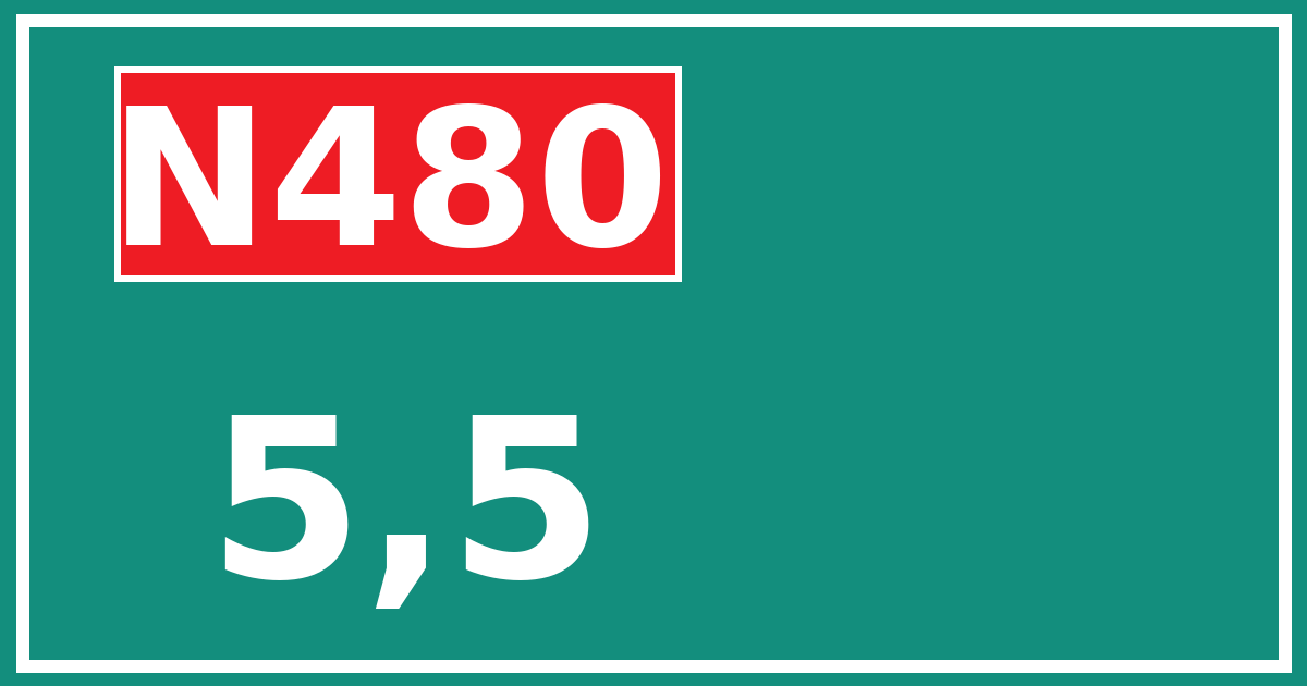 Hectometerbord N480 5,5