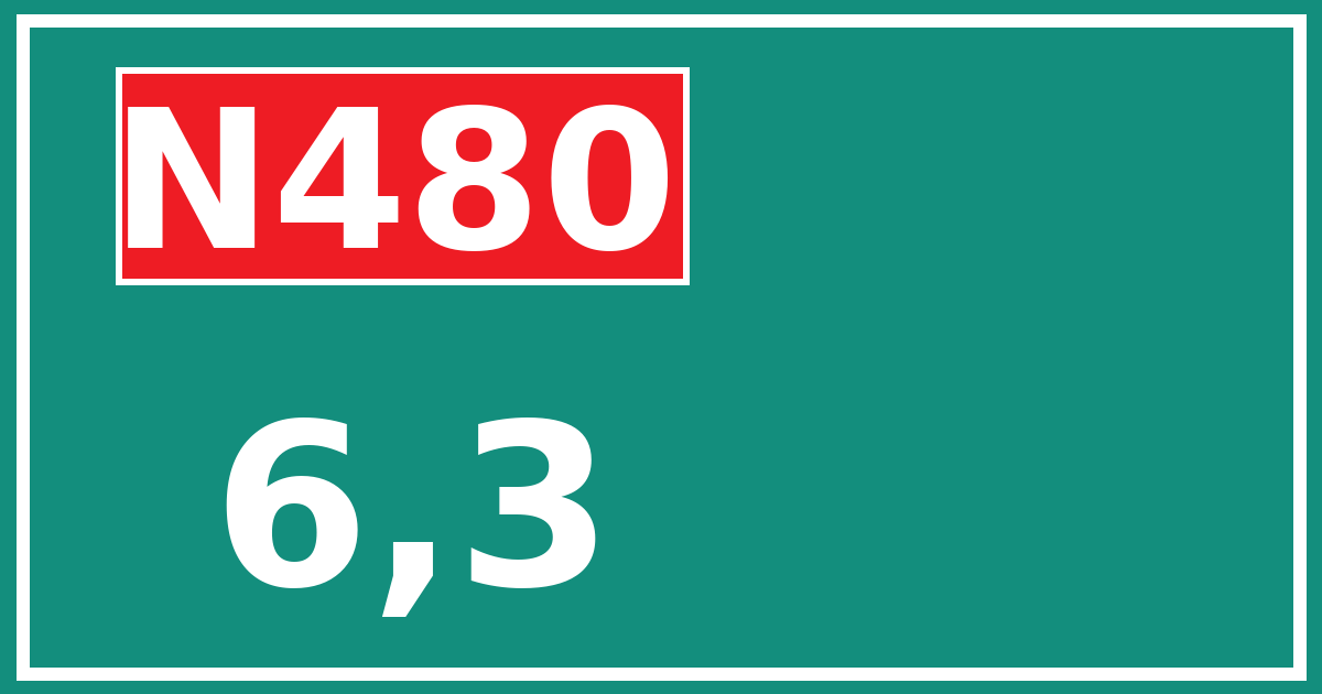 Hectometerbord N480 6,3
