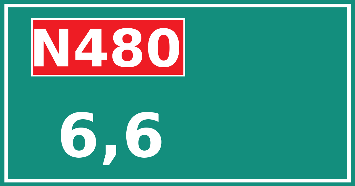 Hectometerbord N480 6,6