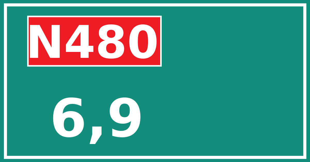 Hectometerbord N480 6,9