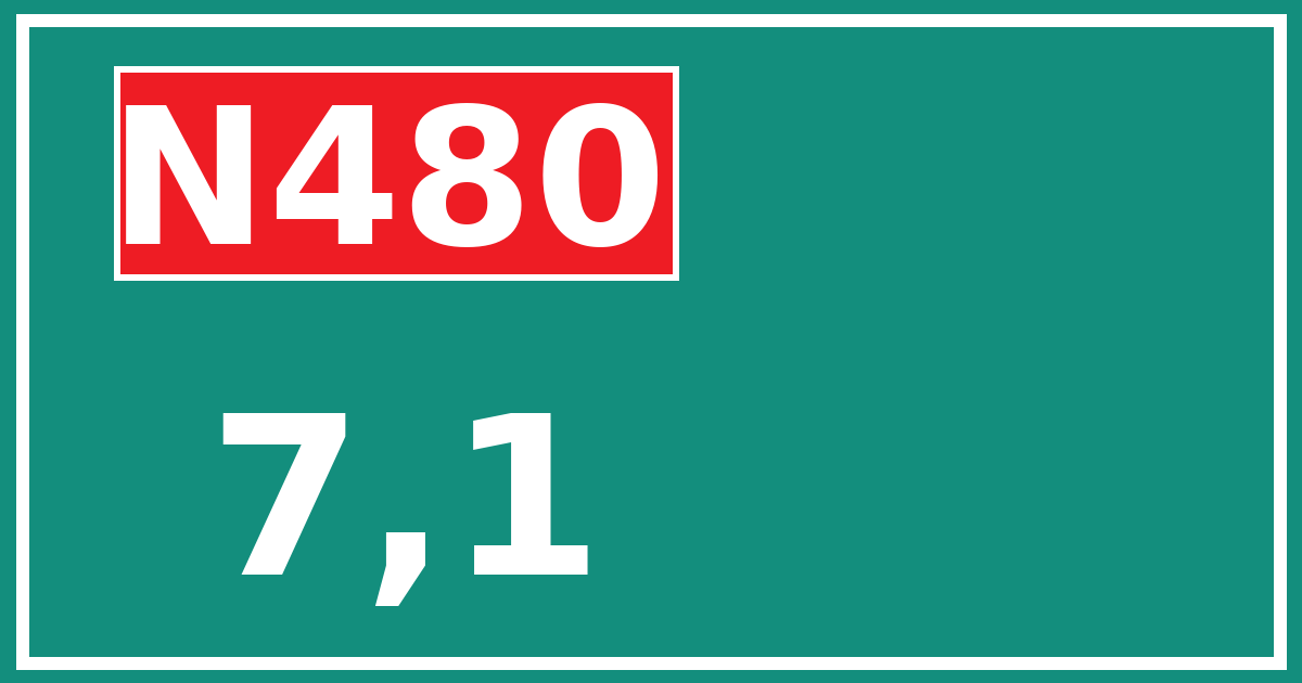 Hectometerbord N480 7,1