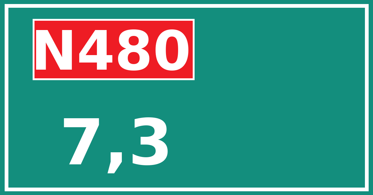 Hectometerbord N480 7,3