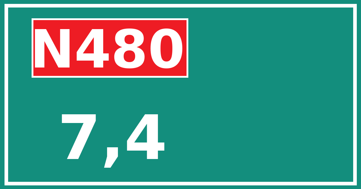 Hectometerbord N480 7,4