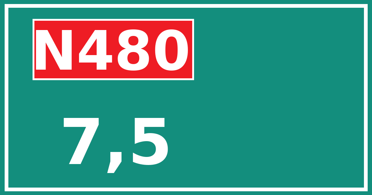 Hectometerbord N480 7,5