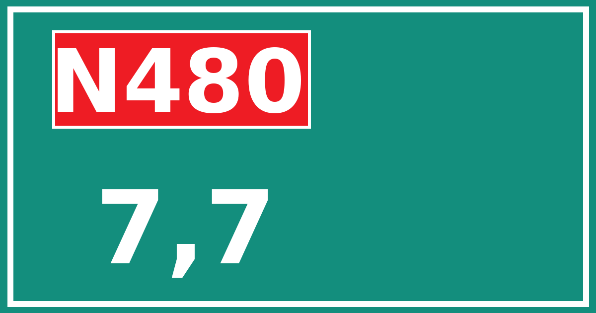 Hectometerbord N480 7,7