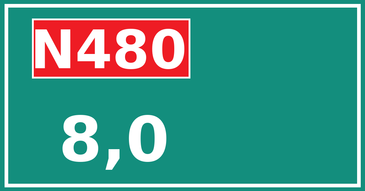 Hectometerbord N480 8,0