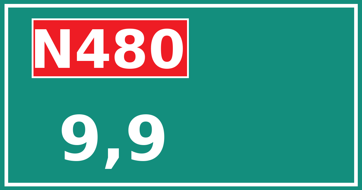 Hectometerbord N480 9,9