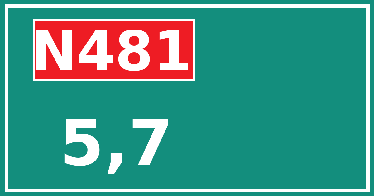 Hectometerbord N481 5,7