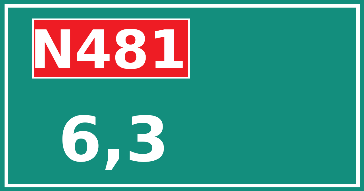 Hectometerbord N481 6,3