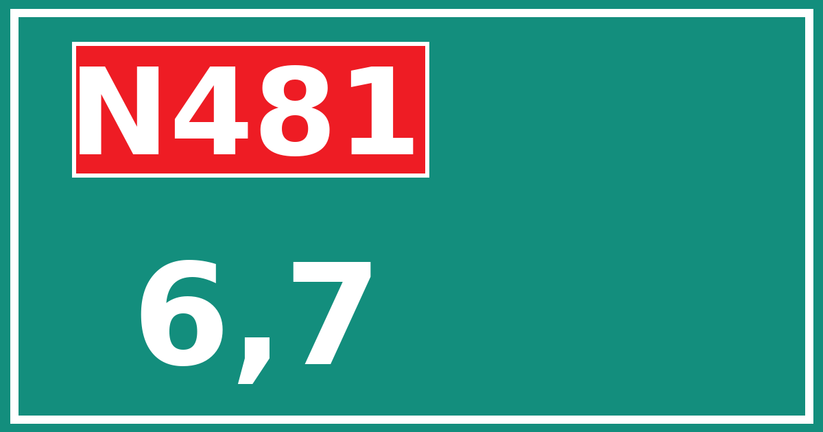 Hectometerbord N481 6,7