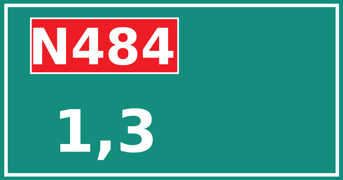Hectometerbord N484 1,3