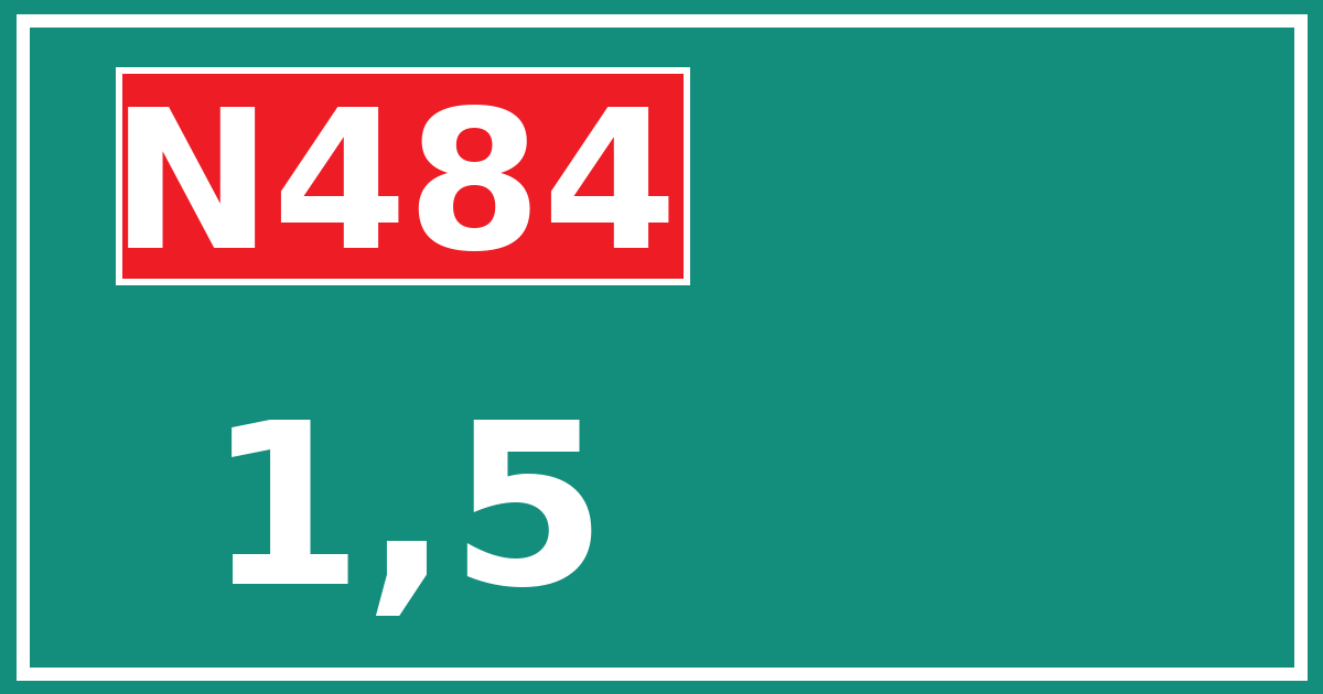 Hectometerbord N484 1,5