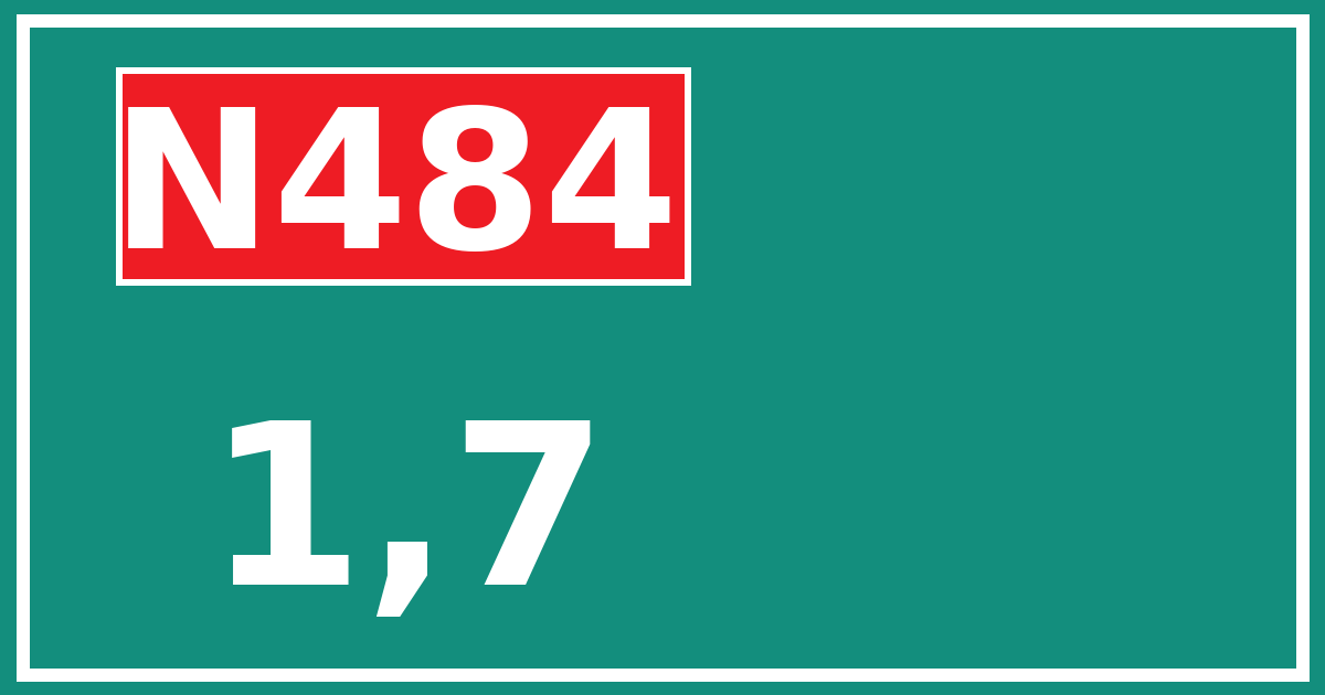 Hectometerbord N484 1,7