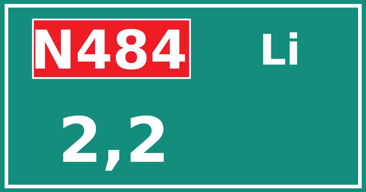 Hectometerbord N484 2,2 zijde Li