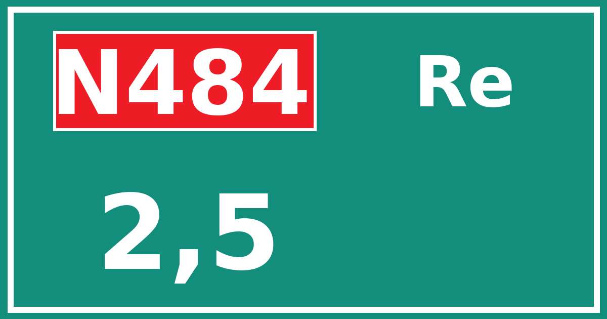 Hectometerbord N484 2,5 zijde Re