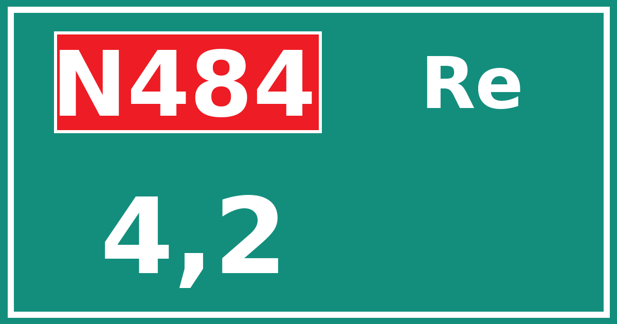 Hectometerbord N484 4,2 zijde Re