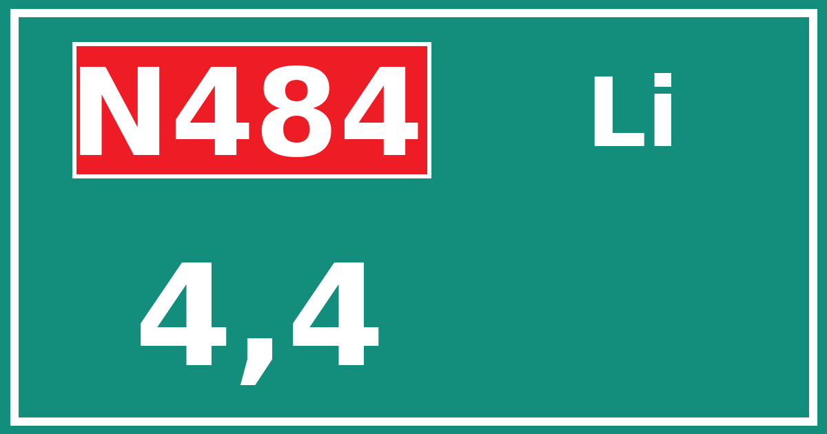 Hectometerbord N484 4,4 zijde Li