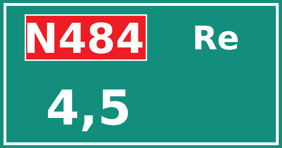 Hectometerbord N484 4,5 zijde Re