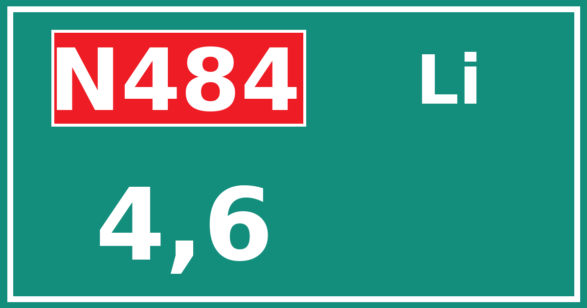 Hectometerbord N484 4,6 zijde Li