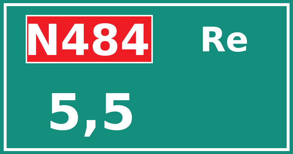 Hectometerbord N484 5,5 zijde Re