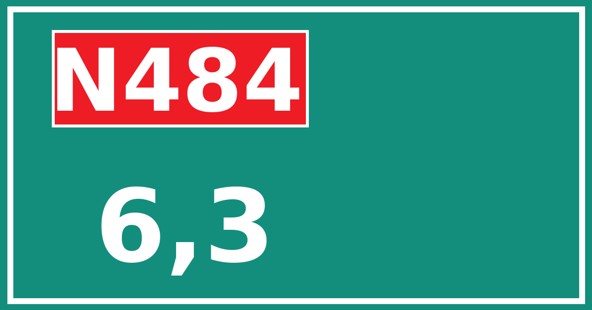 Hectometerbord N484 6,3